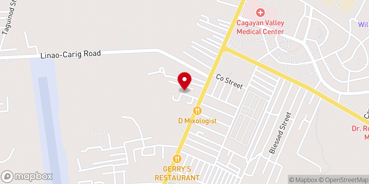 Map showing location of Northside Baptist Church Tuguegarao