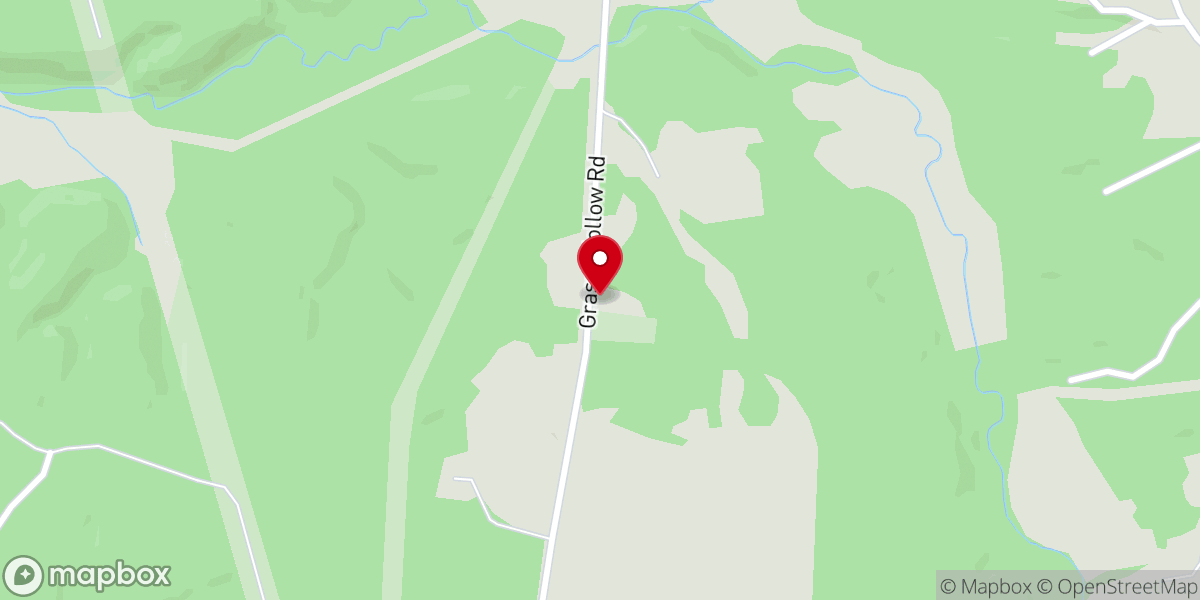 Map showing location of Grassy Hollow Church