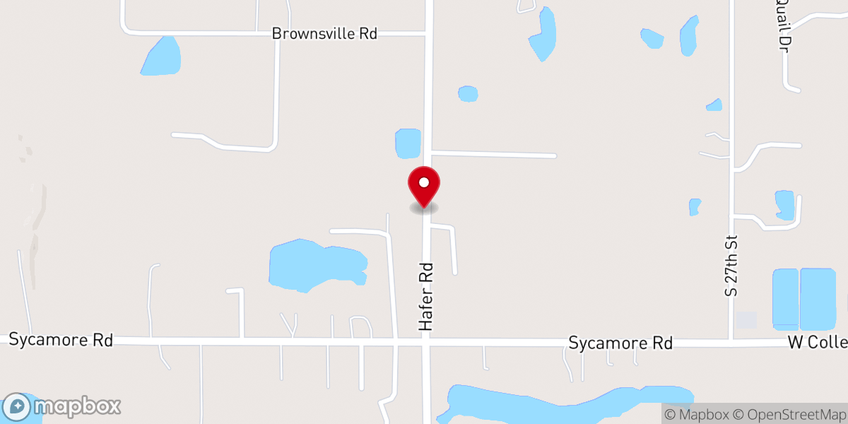 Map showing location of Hafer Baptist Church