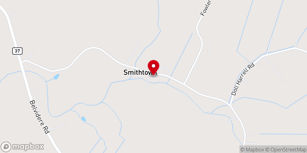 Map showing location of Bagley Swamp Church
