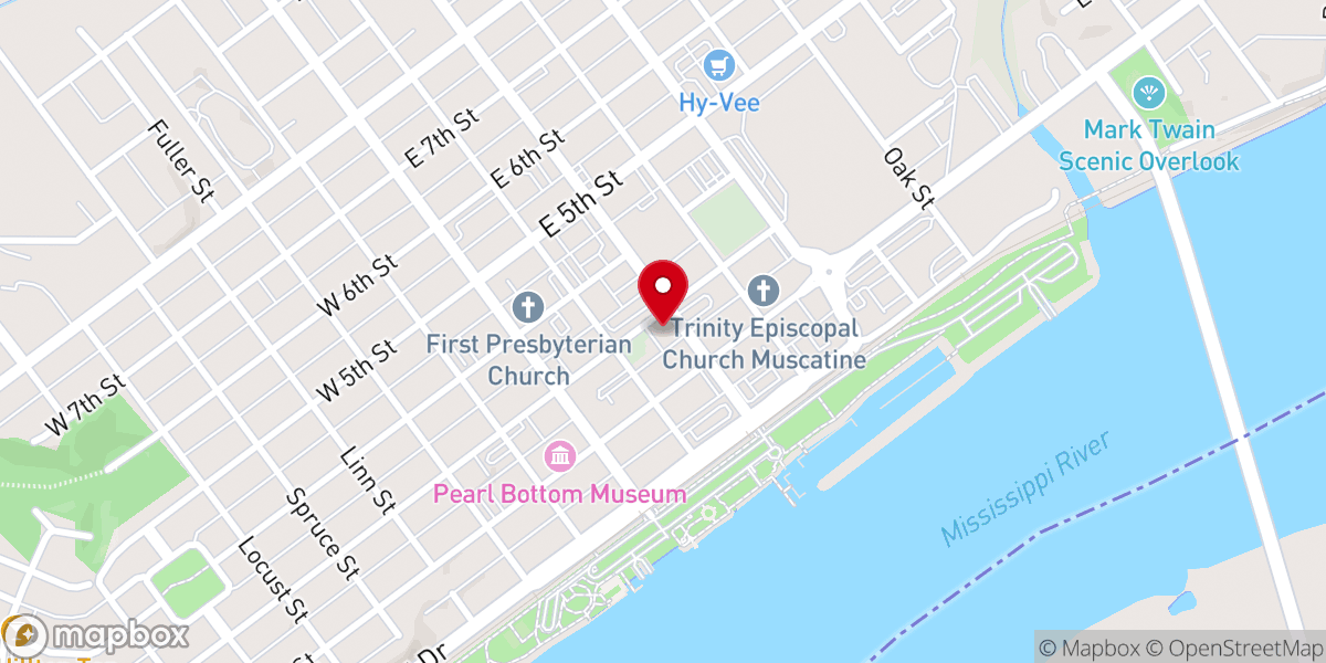 Map showing location of Vineyard Christian Fellowship Church