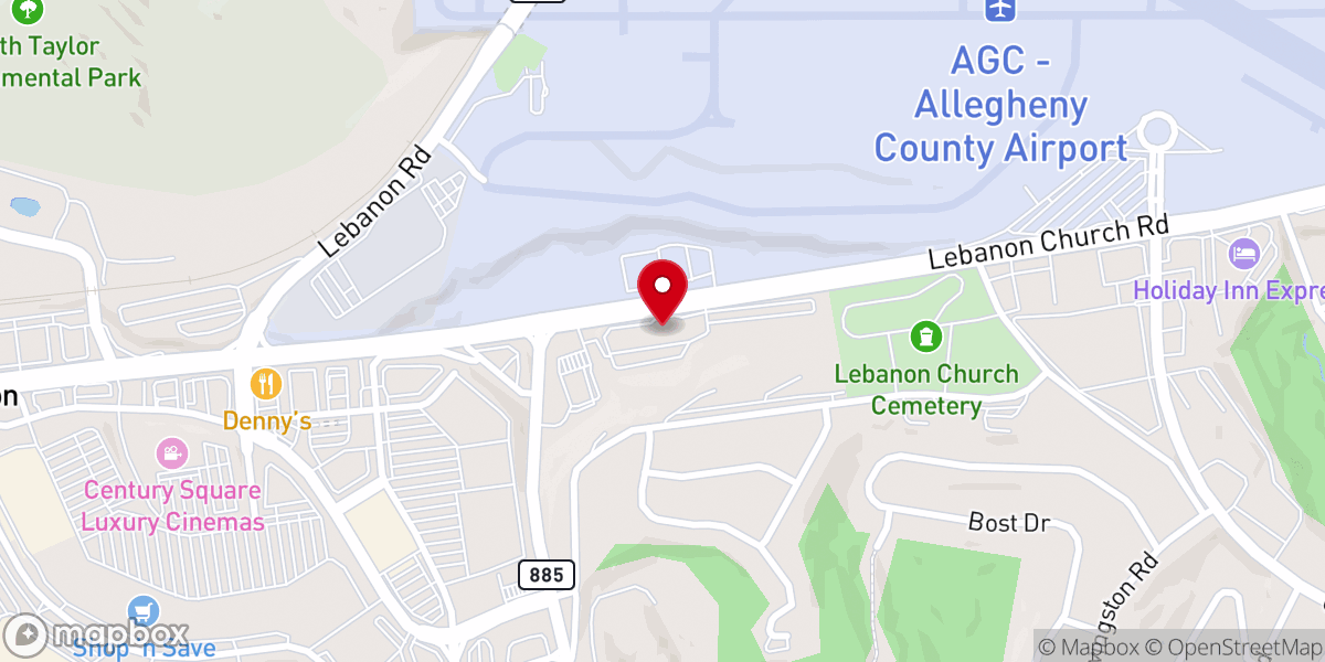 Map showing location of Memorial Highway Chevrolet of West Mifflin