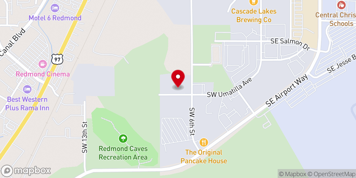 Map showing location of Diocese of Baker