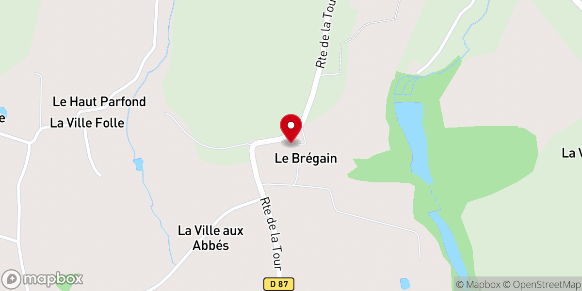 Map showing location of Prieuré de Brégain