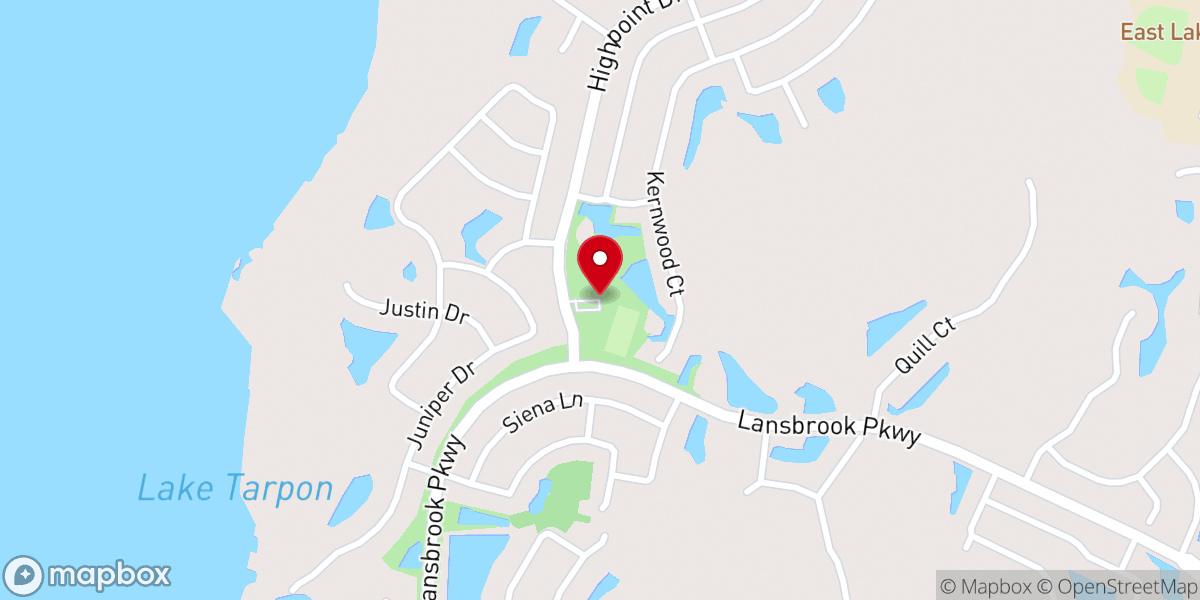 Map showing location of Lansbrook Commons Park PRIVATE PROPERTY