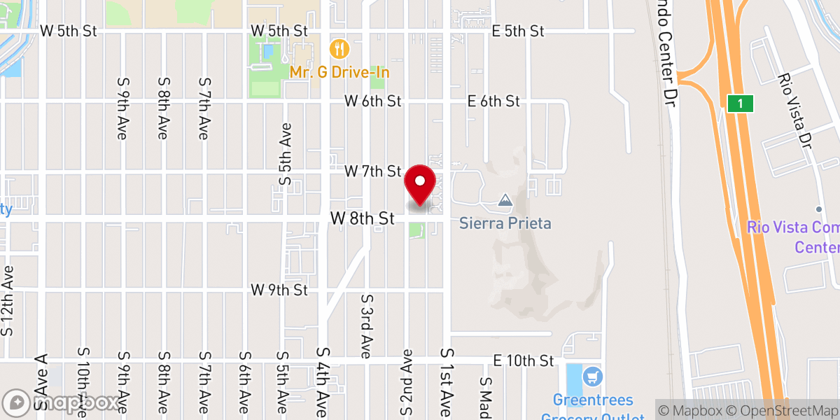 Map showing location of Yuma Center for Spiritual Living