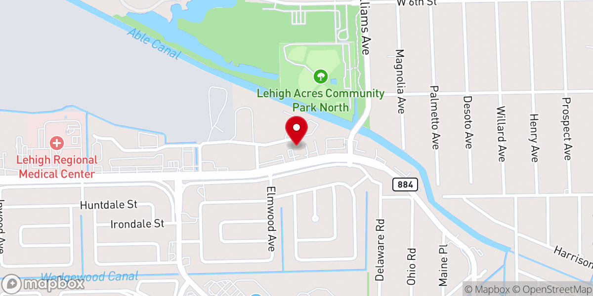 Map showing location of All Faiths Church