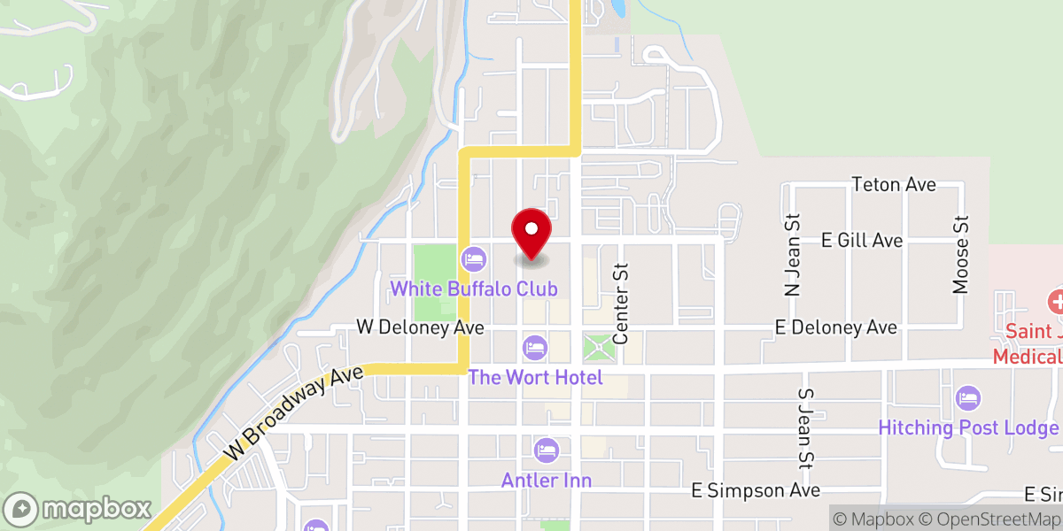 Map showing location of St. John's Episcopal Church of Jackson Hole