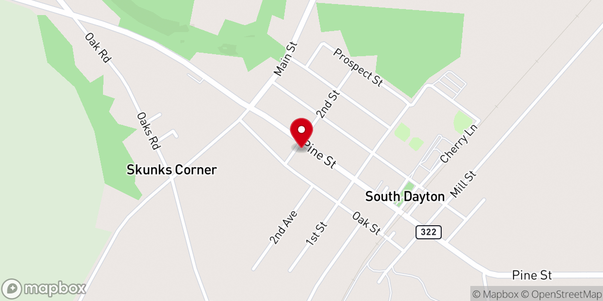 Map showing location of South Dayton Free Methodist Church And South Dayton Food Pantry