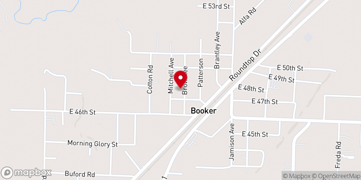 Map showing location of St Joe Baptist Church