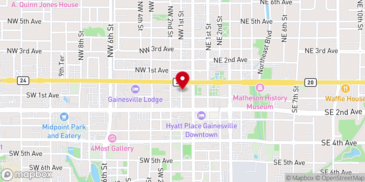 Map showing location of City Church