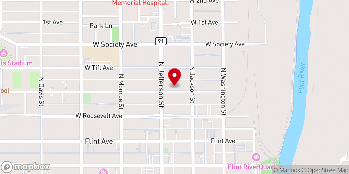 Map showing location of Historic St Teresa Roman Catholic Church
