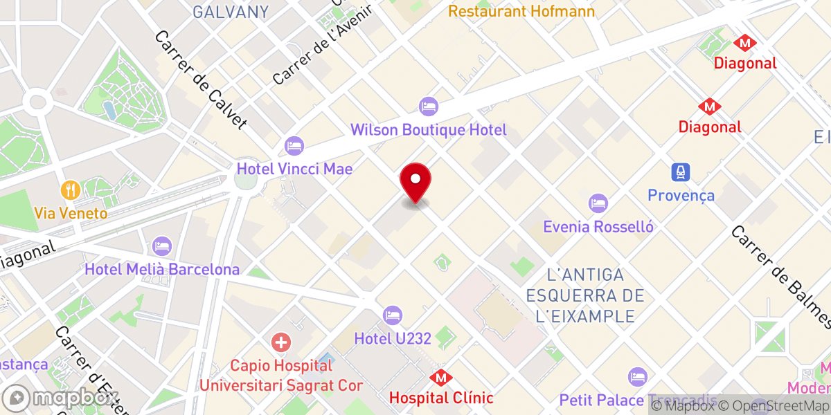 Map showing location of Iglesia de la Virgen del Pilar