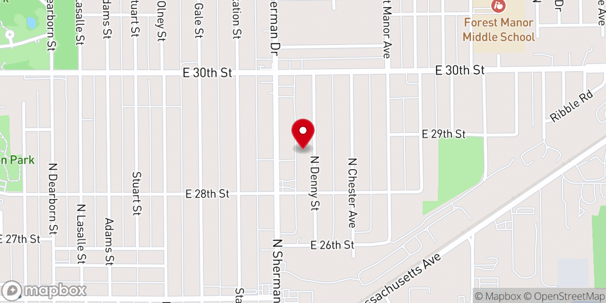 Map showing location of Light of the World Missionary Baptist Church Inc