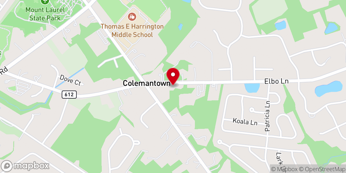 Map showing location of Jacob's Chapel AME Church