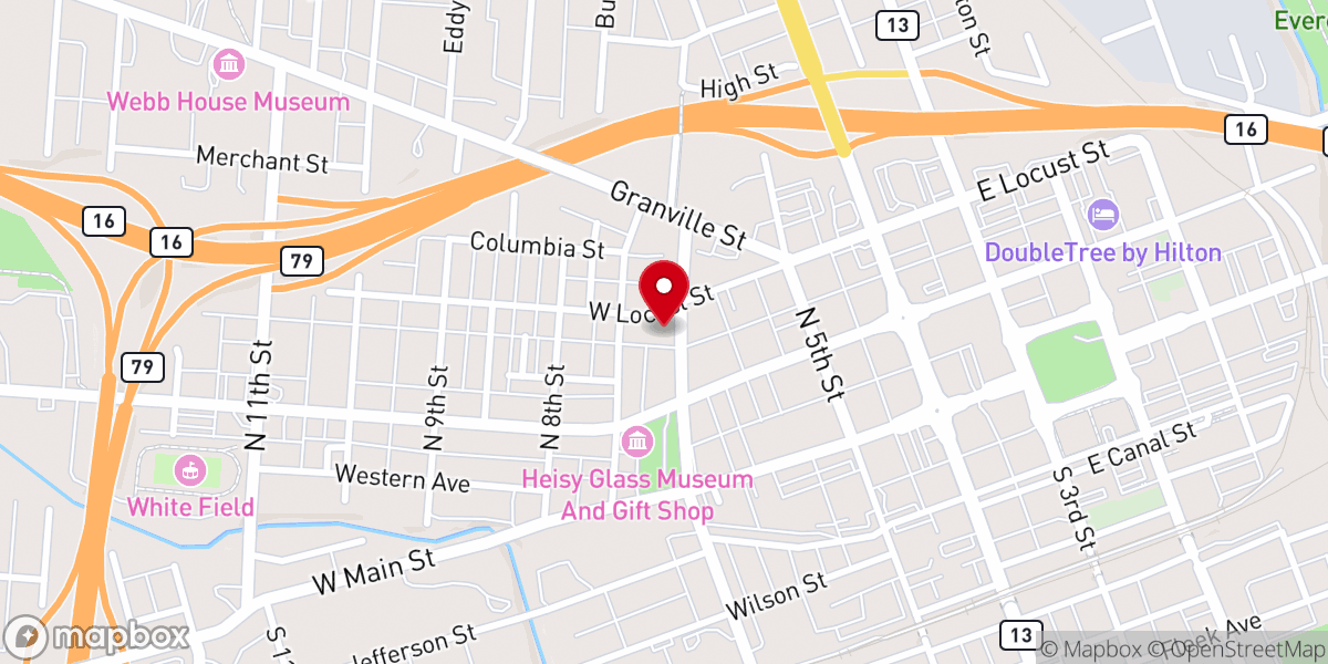 Map showing location of Sixth Street Church of God