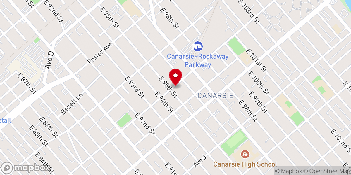 Map showing location of Canarsie Seventh Day Adventist Mission