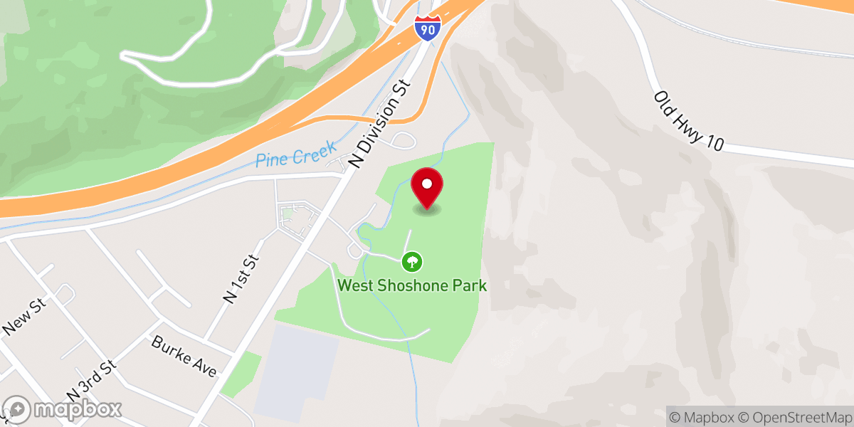 Map showing location of West Shoshone Park
