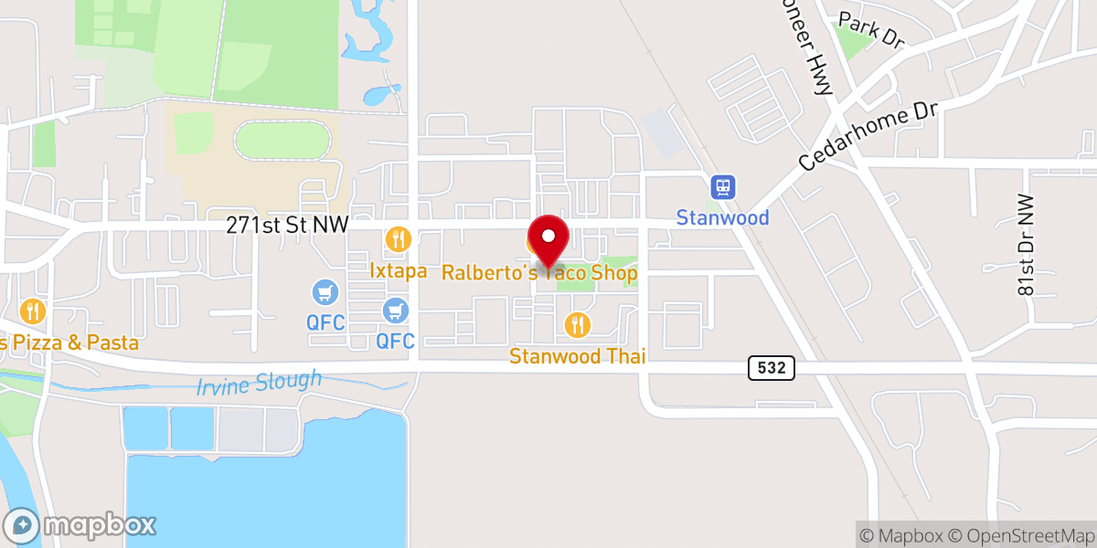 Map showing location of Stanwood Foursquare Church HUB
