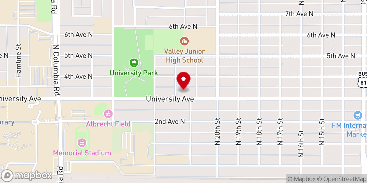 Map showing location of University Lutheran Church