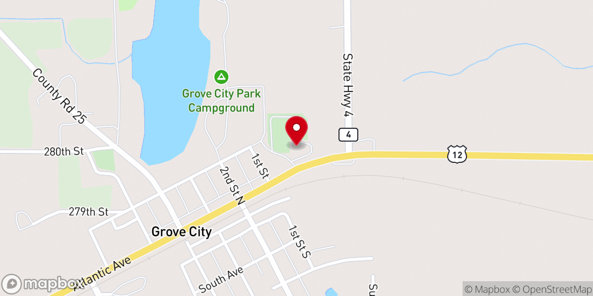 Map showing location of Trinity Lutheran Church
