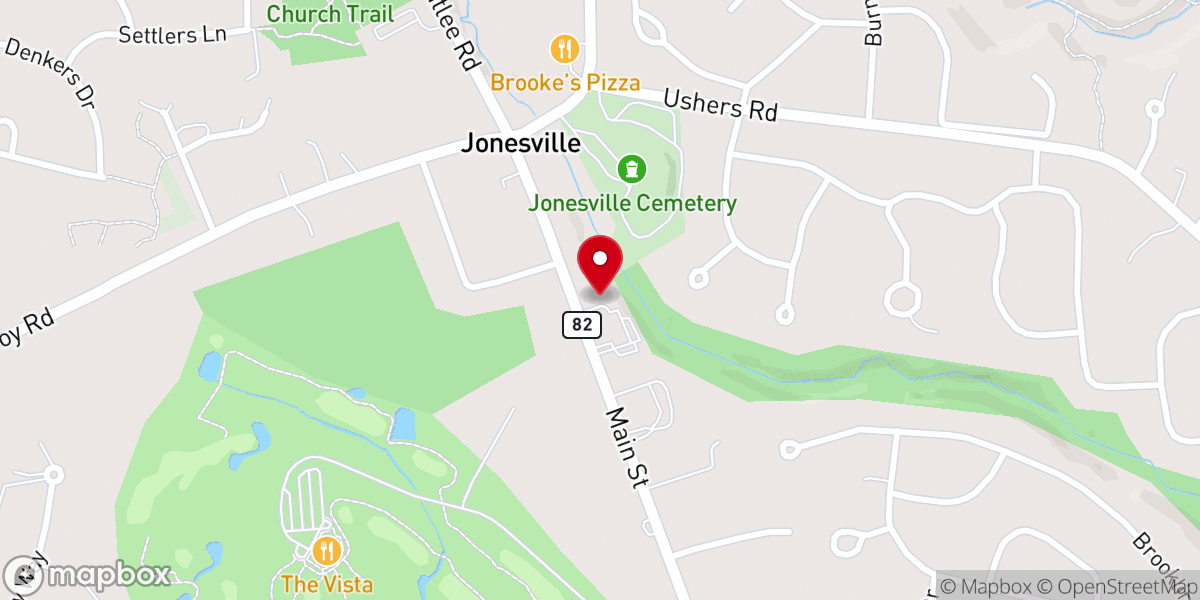 Map showing location of Jonesville United Methodist Church