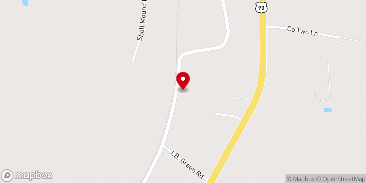 Map showing location of Antioch Baptist Church