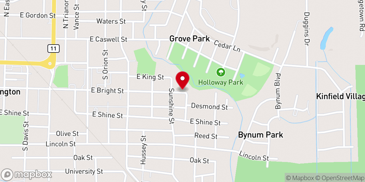 Map showing location of God's Way Church of God-Christ