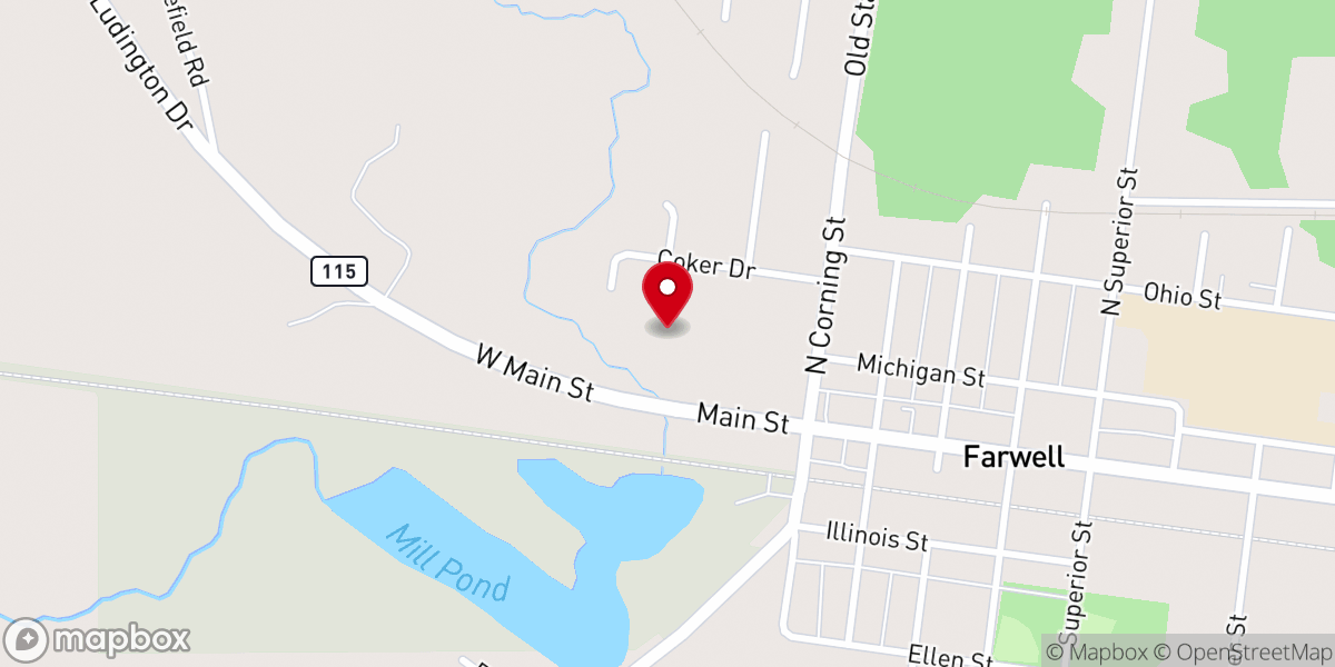 Map showing location of Trinity Baptist Church