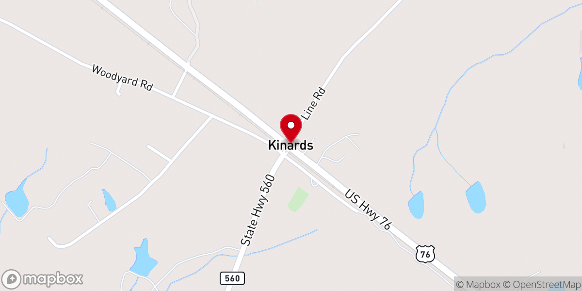 Map showing location of Old Time Baptist Church