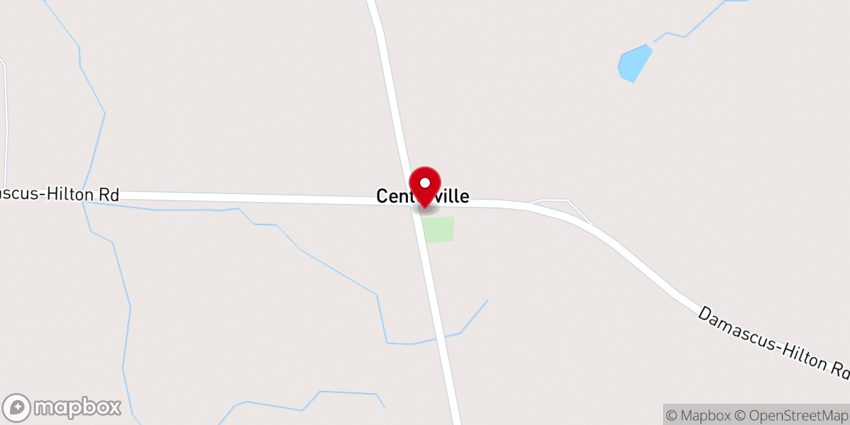 Map showing location of Centerville Methodist Church