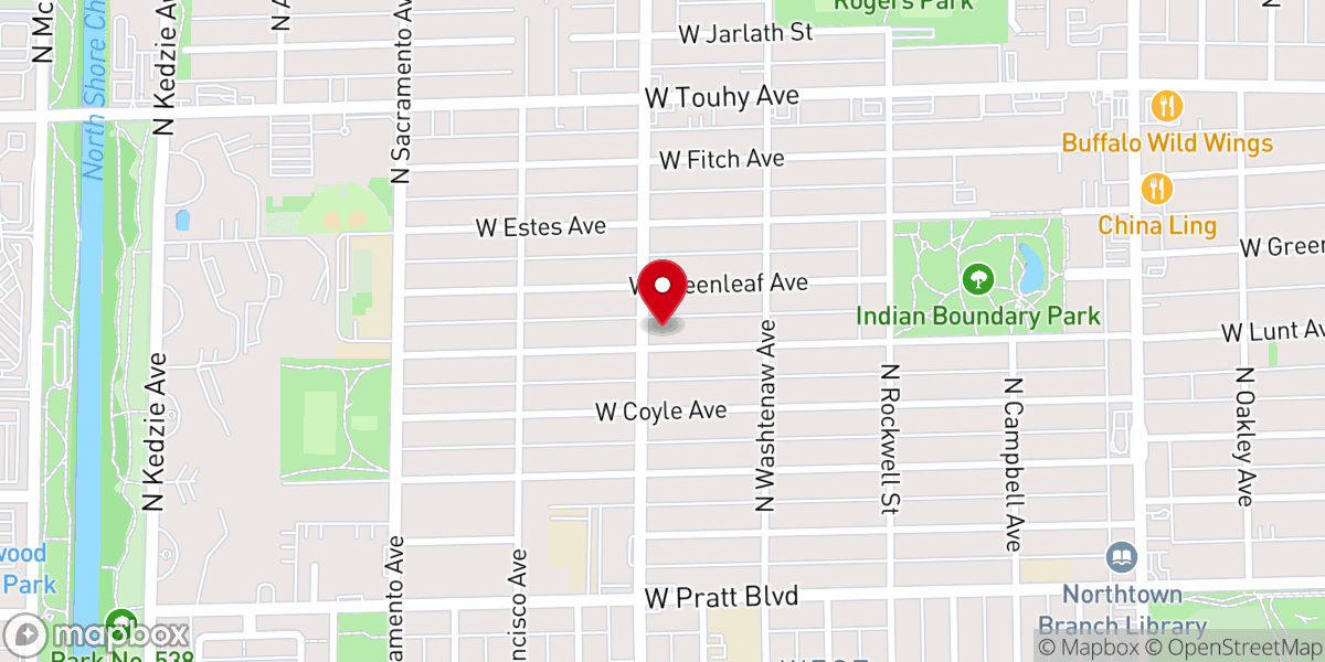 Map showing location of Congregation Ezras Israel