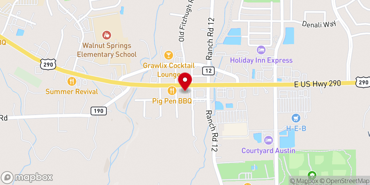 Map showing location of First Baptist Church Dripping Springs