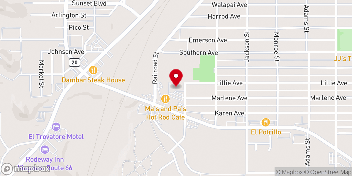 Map showing location of New Life Church - Kingman