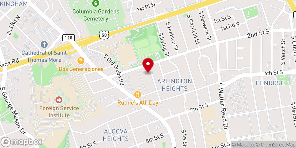 Map showing location of Alair Falls Church