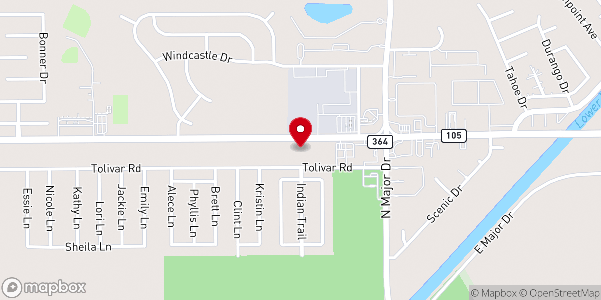 Map showing location of Gospel Center Church