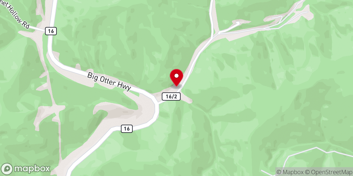 Map showing location of Otter Lick Community Church
