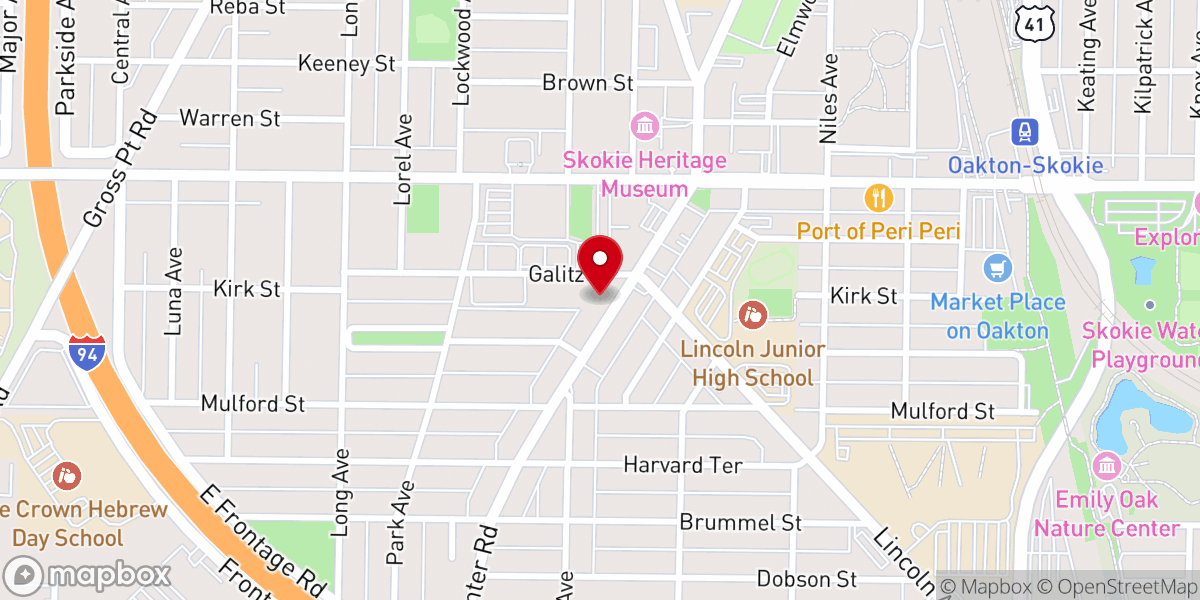 Map showing location of Saint Paul Lutheran Church