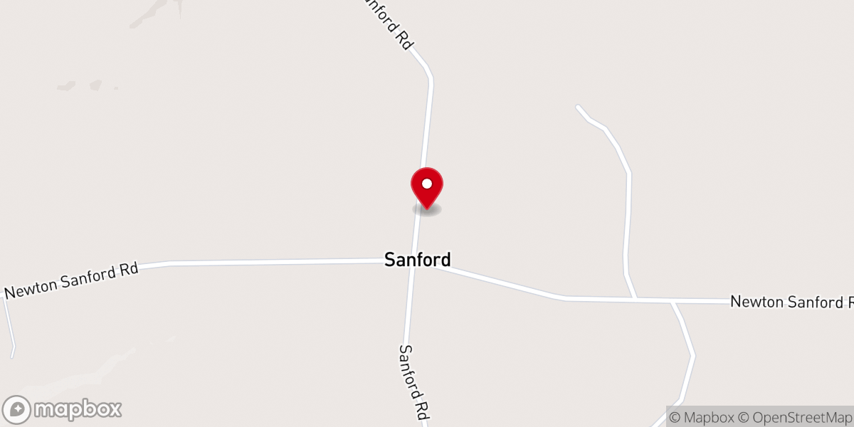 Map showing location of Sanford United Methodist Church