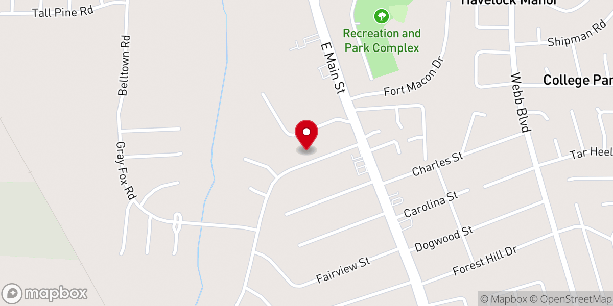 Map showing location of First Baptist Church of Havelock