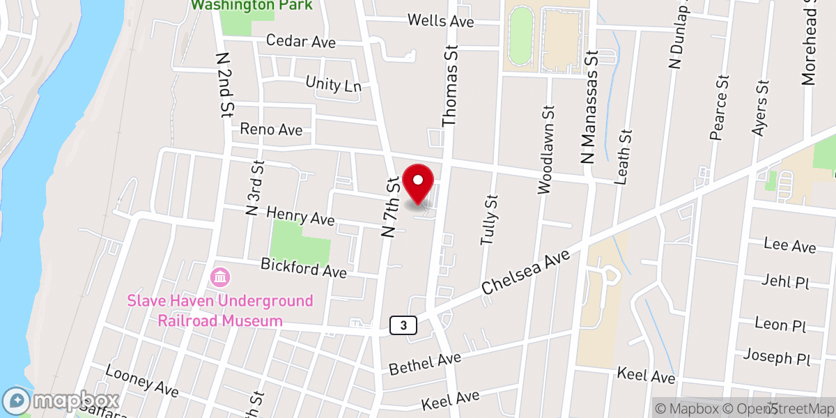 Map showing location of Pleasant Green Baptist Church