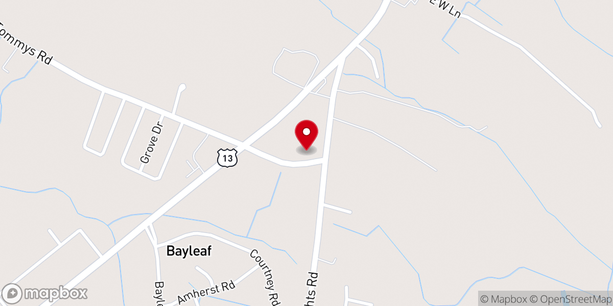 Map showing location of Woods Grove Church