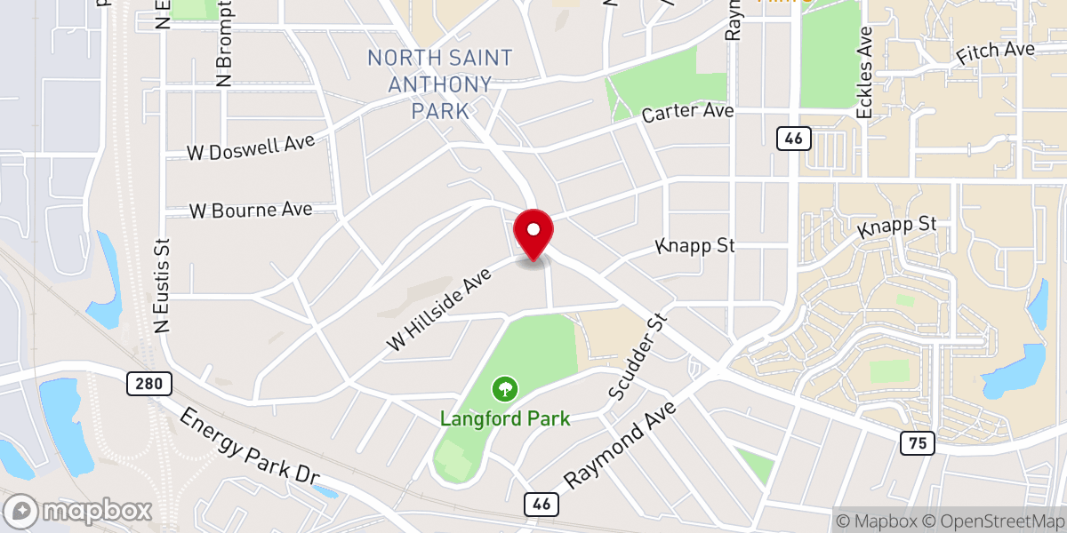 Map showing location of Centennial United Methodist Church