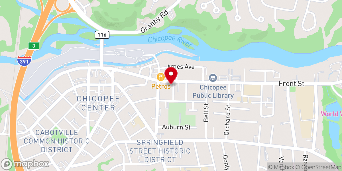 Map showing location of Iglesia Adventista Faro De Esperanza Chicopee