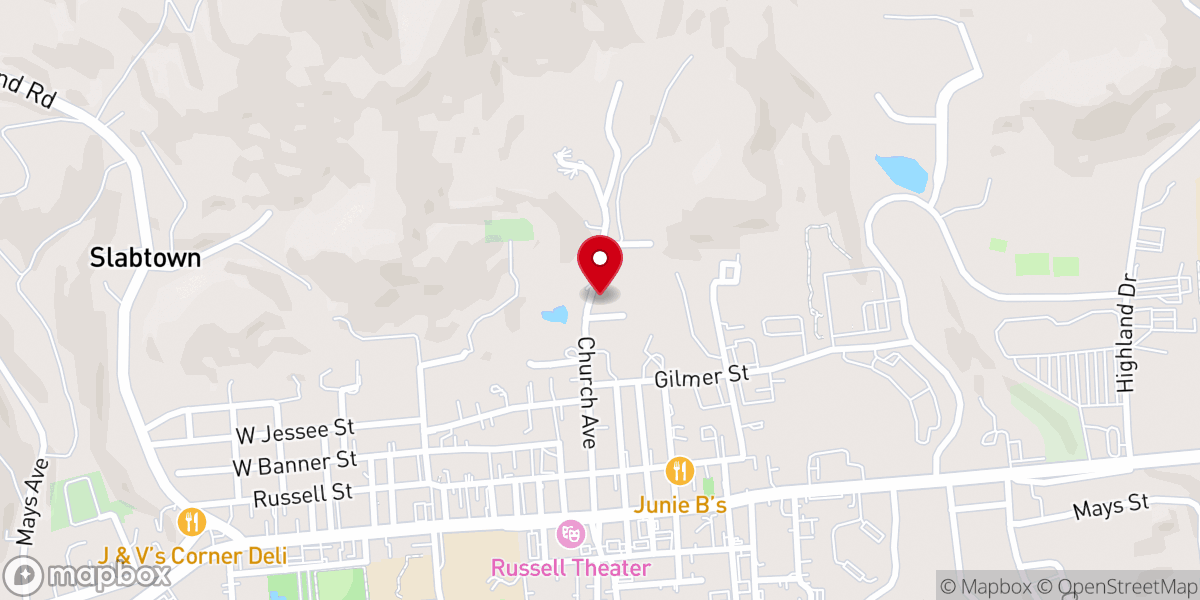Map showing location of Trinity Pentecostal Church