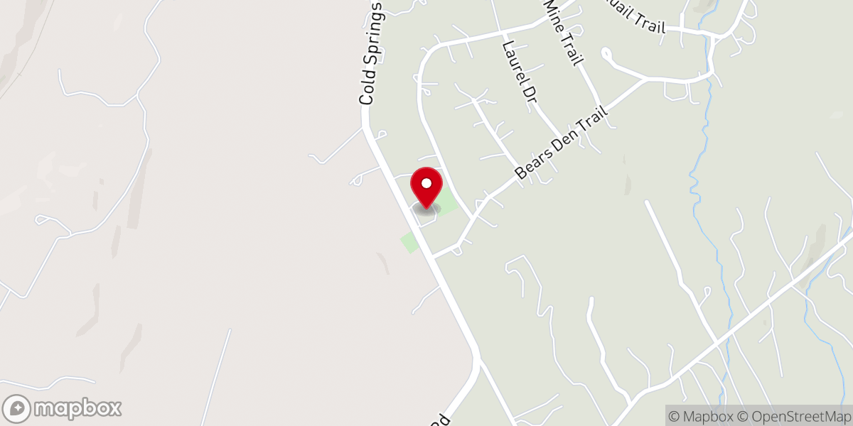 Map showing location of Pines Chapel