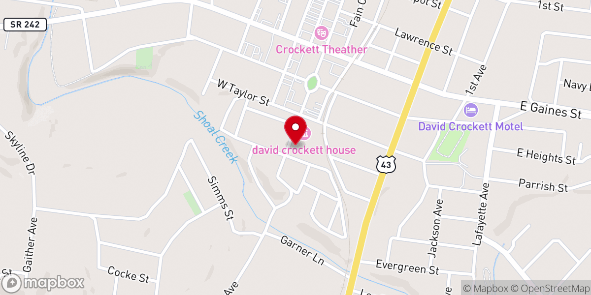 Map showing location of Lawrenceburg Cumberland Presbyterian Church