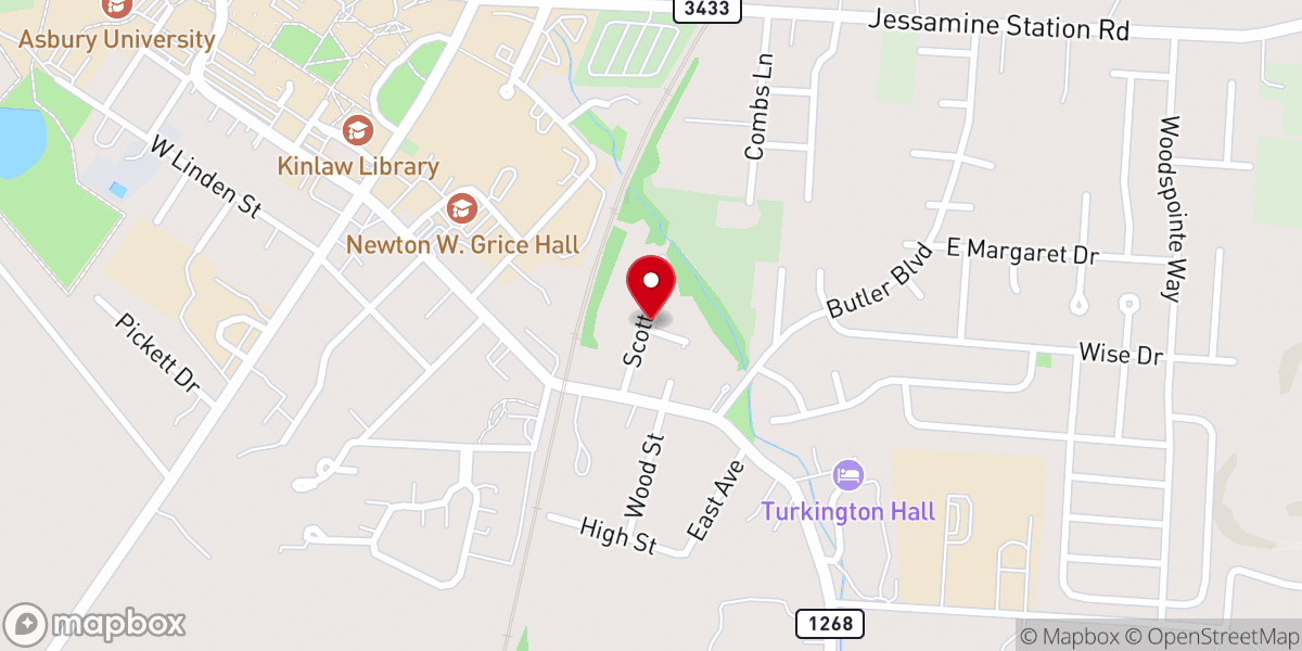 Map showing location of Ceder Top Baptist Church