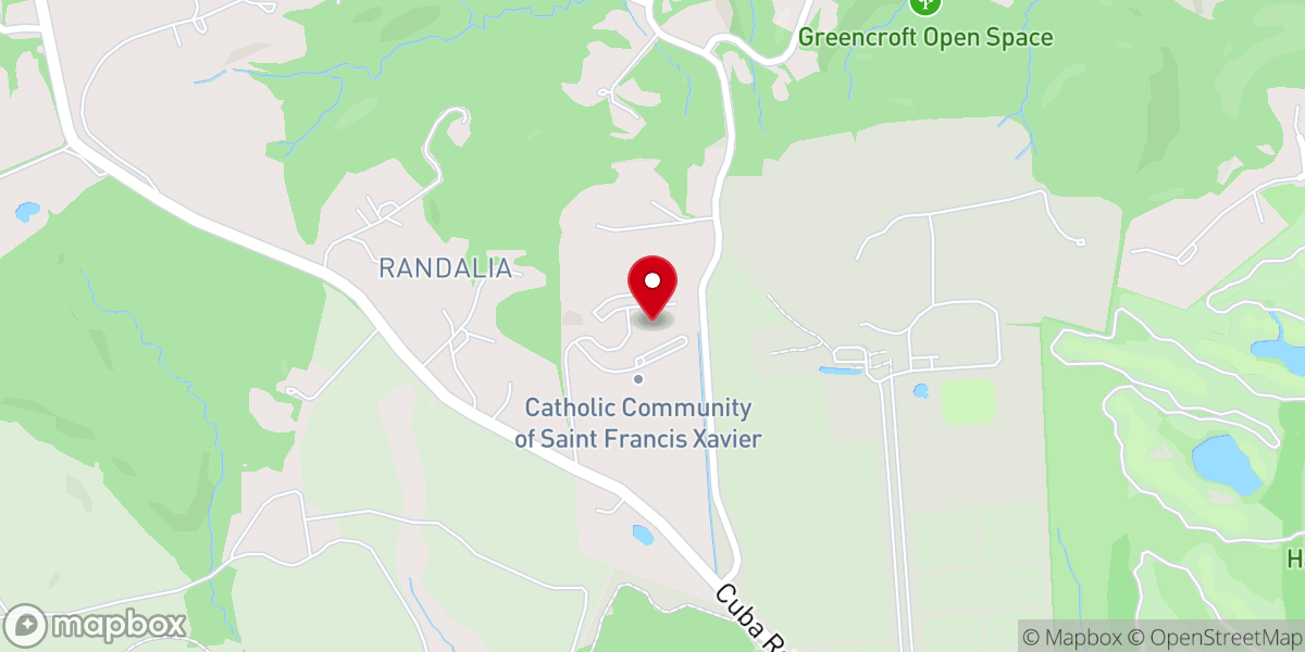 Map showing location of Catholic Community of St. Francis Xavier