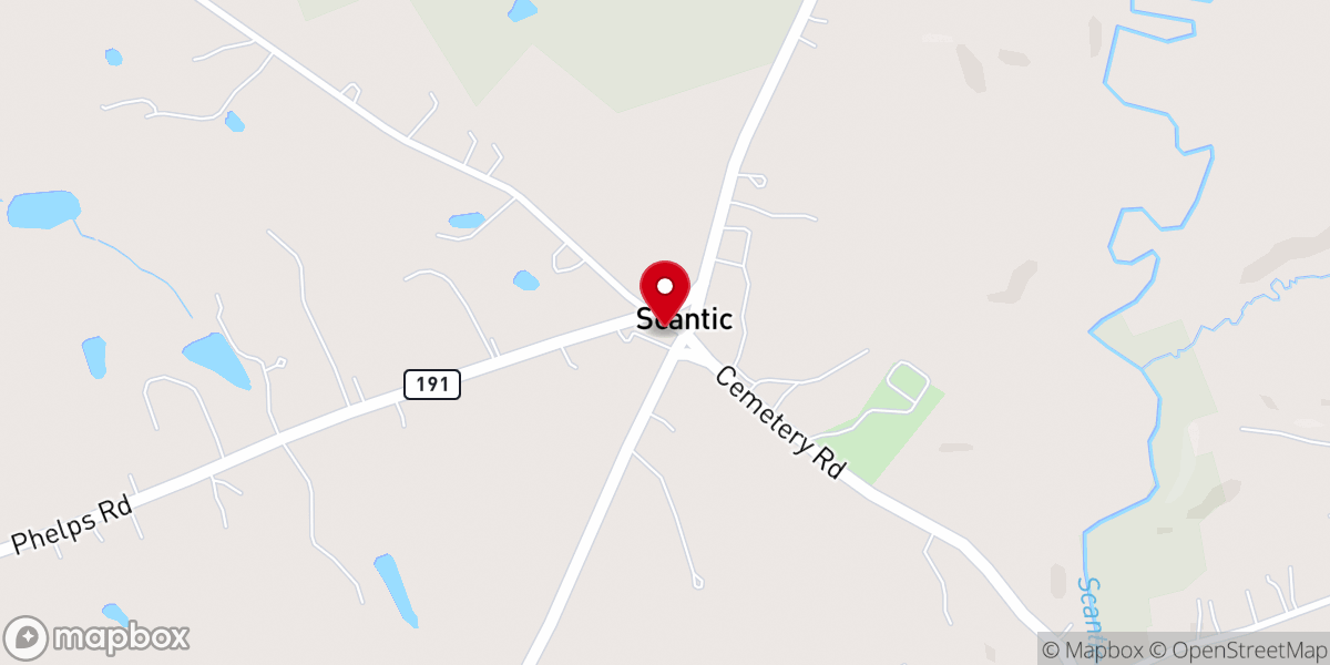 Map showing location of First Congregational Church of East Windsor in Scantic